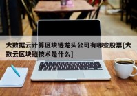 大数据云计算区块链龙头公司有哪些股票[大数云区块链技术是什么]